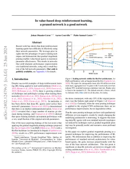 In value-based deep reinforcement learning, a pruned network is a good
  network