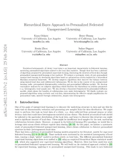 ADEPT: Hierarchical Bayes Approach to Personalized Federated Unsupervised Learning
