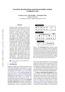 CausalGym: Benchmarking causal interpretability methods on linguistic
  tasks