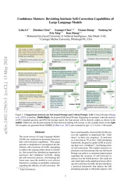 Confidence Matters: Revisiting Intrinsic Self-Correction Capabilities of
  Large Language Models