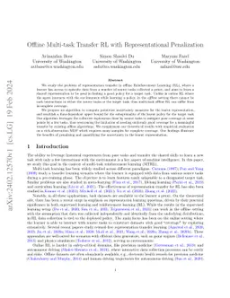 Offline Multi-task Transfer RL with Representational Penalization