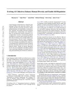 Evolving AI Collectives to Enhance Human Diversity and Enable
  Self-Regulation