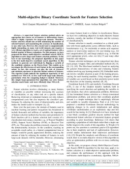 Multi-objective Binary Coordinate Search for Feature Selection