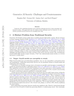 Generative AI Security: Challenges and Countermeasures