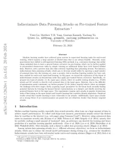 Indiscriminate Data Poisoning Attacks on Pre-trained Feature Extractors
