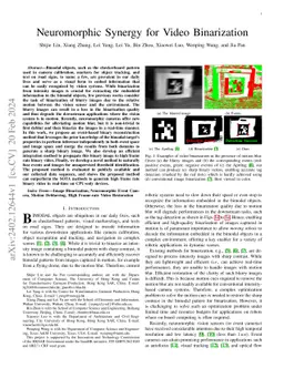 Neuromorphic Synergy for Video Binarization