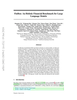 FinBen: A Holistic Financial Benchmark for Large Language Models