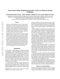 From Cloud to Edge: Rethinking Generative AI for Low-Resource Design
  Challenges
