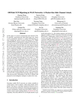 Off-Path TCP Hijacking in Wi-Fi Networks: A Packet-Size Side Channel
  Attack