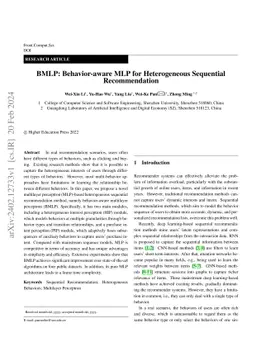 BMLP: Behavior-aware MLP for Heterogeneous Sequential Recommendation