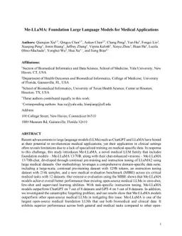 Me LLaMA: Foundation Large Language Models for Medical Applications