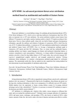 APT-MMF: An advanced persistent threat actor attribution method based on
  multimodal and multilevel feature fusion
