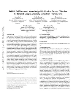FGAD: Self-boosted Knowledge Distillation for An Effective Federated
  Graph Anomaly Detection Framework