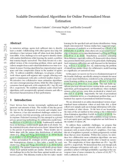 Scalable Decentralized Algorithms for Online Personalized Mean Estimation