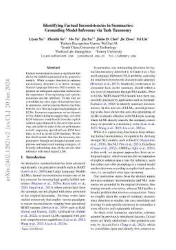 Identifying Factual Inconsistencies in Summaries: Grounding Model
  Inference via Task Taxonomy
