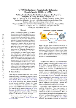 PANDA: Preference Adaptation for Enhancing Domain-Specific Abilities of
  LLMs