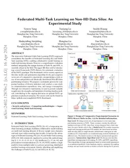 Federated Multi-Task Learning on Non-IID Data Silos: An Experimental
  Study