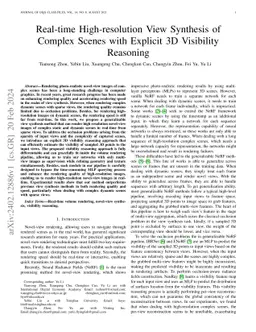 Real-time High-resolution View Synthesis of Complex Scenes with Explicit
  3D Visibility Reasoning