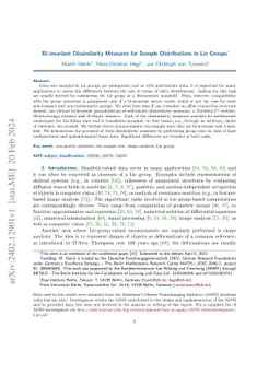 Bi-invariant Dissimilarity Measures for Sample Distributions in Lie
  Groups