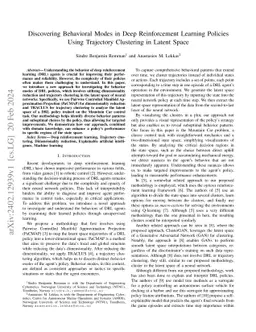 Discovering Behavioral Modes in Deep Reinforcement Learning Policies
  Using Trajectory Clustering in Latent Space
