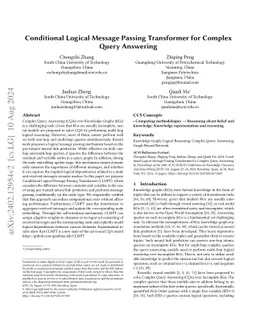 Conditional Logical Message Passing Transformer for Complex Query
  Answering