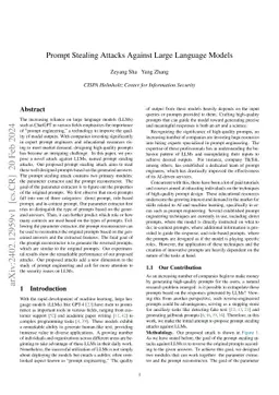 Prompt Stealing Attacks Against Large Language Models