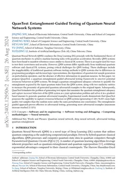 QuanTest: Entanglement-Guided Testing of Quantum Neural Network Systems
