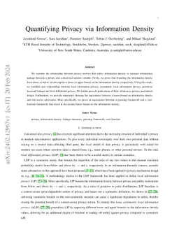 Quantifying Privacy via Information Density