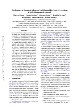 The Impact of Demonstrations on Multilingual In-Context Learning: A
  Multidimensional Analysis