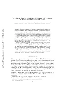 Efficient adjustment for complex covariates: Gaining efficiency with DOPE