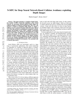 N-MPC for Deep Neural Network-Based Collision Avoidance exploiting Depth
  Images