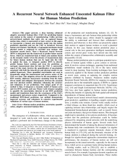 A Recurrent Neural Network Enhanced Unscented Kalman Filter for Human
  Motion Prediction