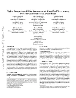 Digital Comprehensibility Assessment of Simplified Texts among Persons
  with Intellectual Disabilities