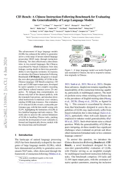 CIF-Bench: A Chinese Instruction-Following Benchmark for Evaluating the
  Generalizability of Large Language Models