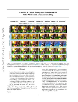 UniEdit: A Unified Tuning-Free Framework for Video Motion and Appearance
  Editing