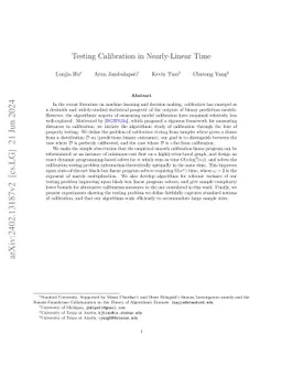 Testing Calibration in Nearly-Linear Time