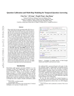 Question Calibration and Multi-Hop Modeling for Temporal Question
  Answering
