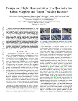 Design and Flight Demonstration of a Quadrotor for Urban Mapping and
  Target Tracking Research