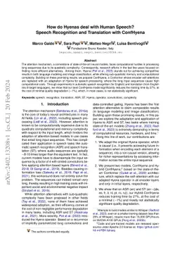 How do Hyenas deal with Human Speech? Speech Recognition and Translation
  with ConfHyena