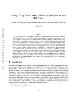 Smaug: Fixing Failure Modes of Preference Optimisation with DPO-Positive