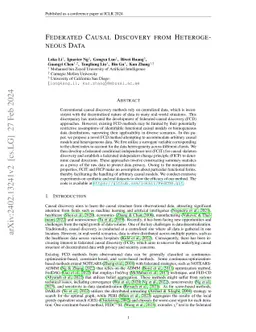 Federated Causal Discovery from Heterogeneous Data