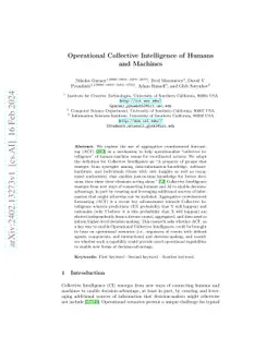 Operational Collective Intelligence of Humans and Machines
