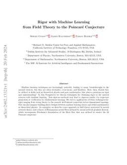 Rigor with Machine Learning from Field Theory to the Poincaré
  Conjecture