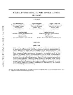 Causal hybrid modeling with double machine learning