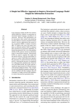 A Simple but Effective Approach to Improve Structured Language Model
  Output for Information Extraction