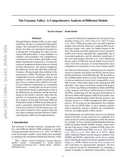 The Uncanny Valley: A Comprehensive Analysis of Diffusion Models