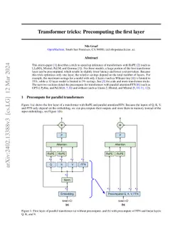 Transformer tricks: Precomputing the first layer