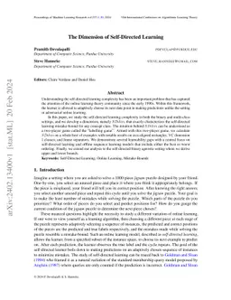The Dimension of Self-Directed Learning