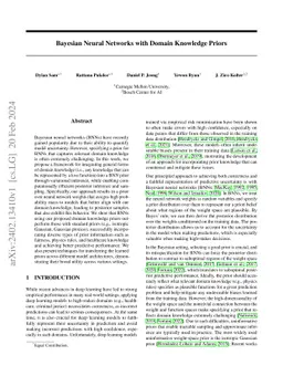 Bayesian Neural Networks with Domain Knowledge Priors