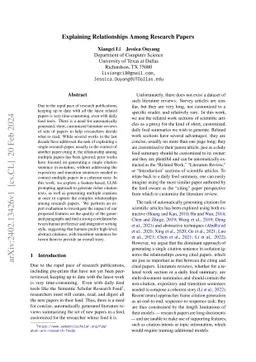 Explaining Relationships Among Research Papers